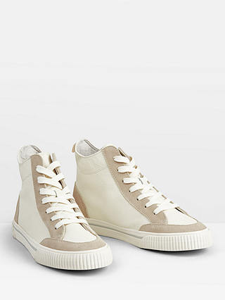HUSH Auden Leather Hi Top Trainers, White