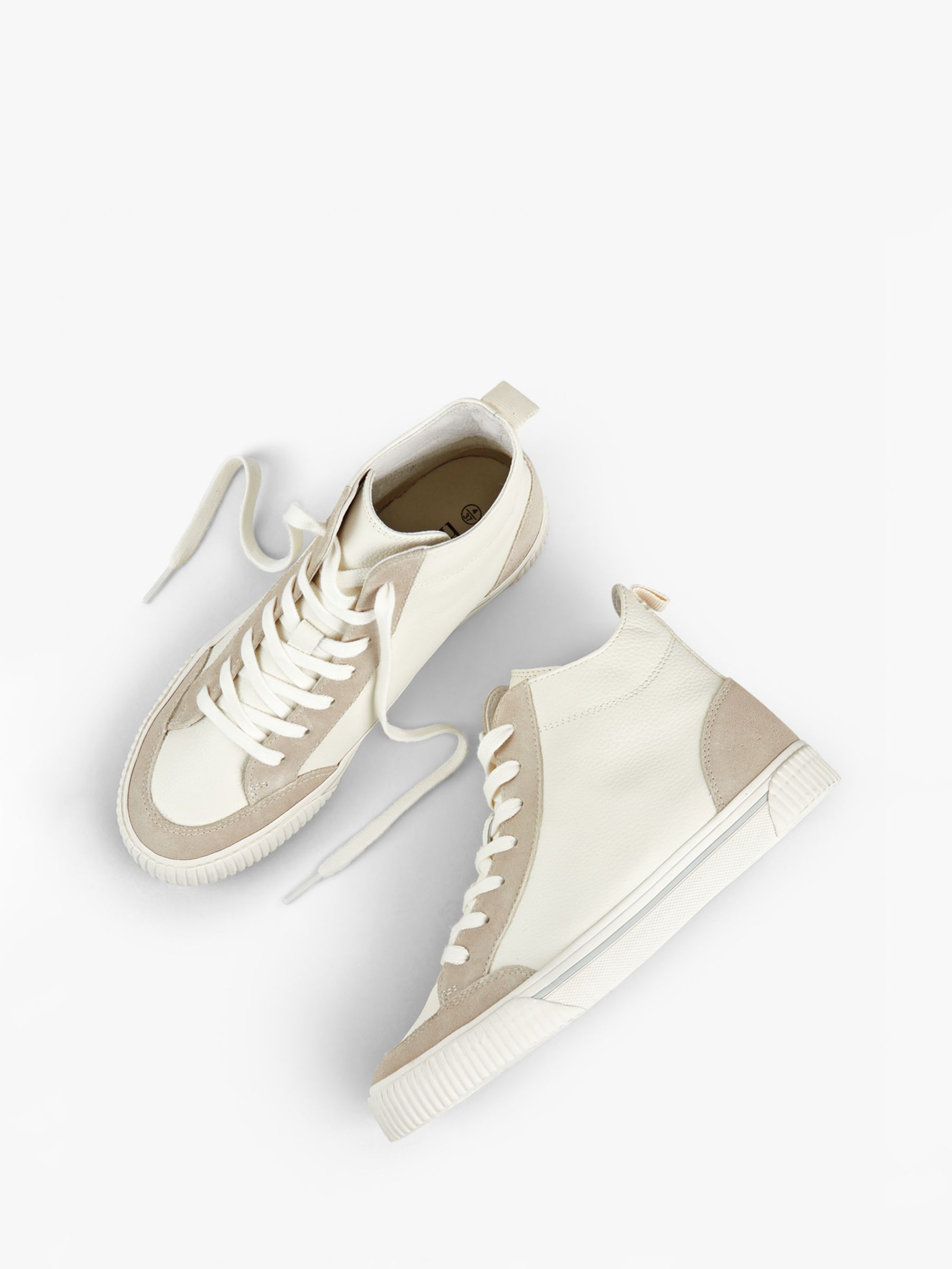 Buy HUSH Auden Leather Hi Top Trainers, White Online at johnlewis.com