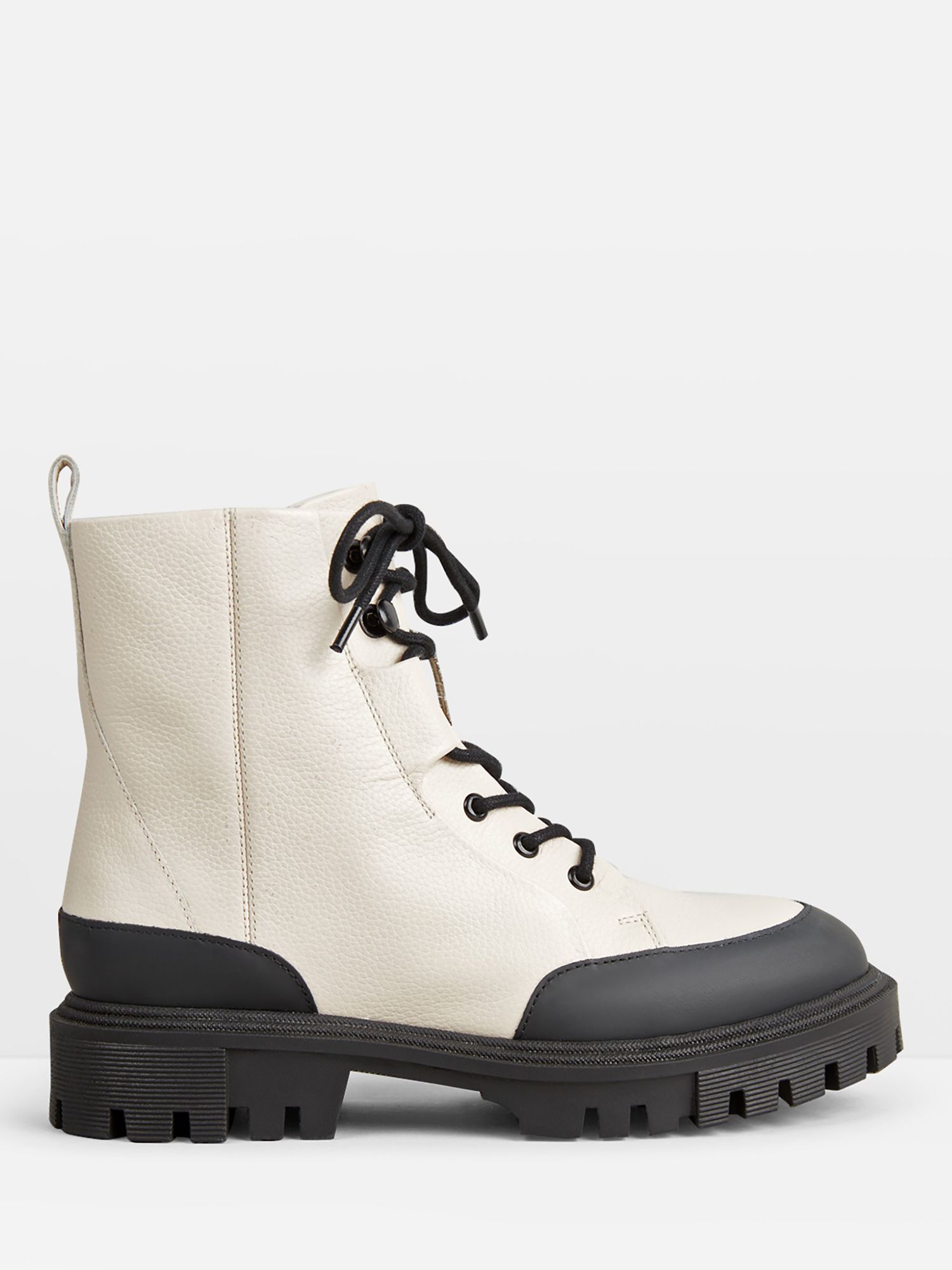 HUSH Colleen Leather Boots, Off White at John Lewis & Partners