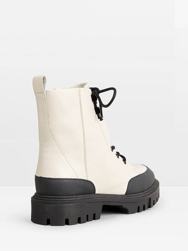 HUSH Colleen Leather Boots, Off White