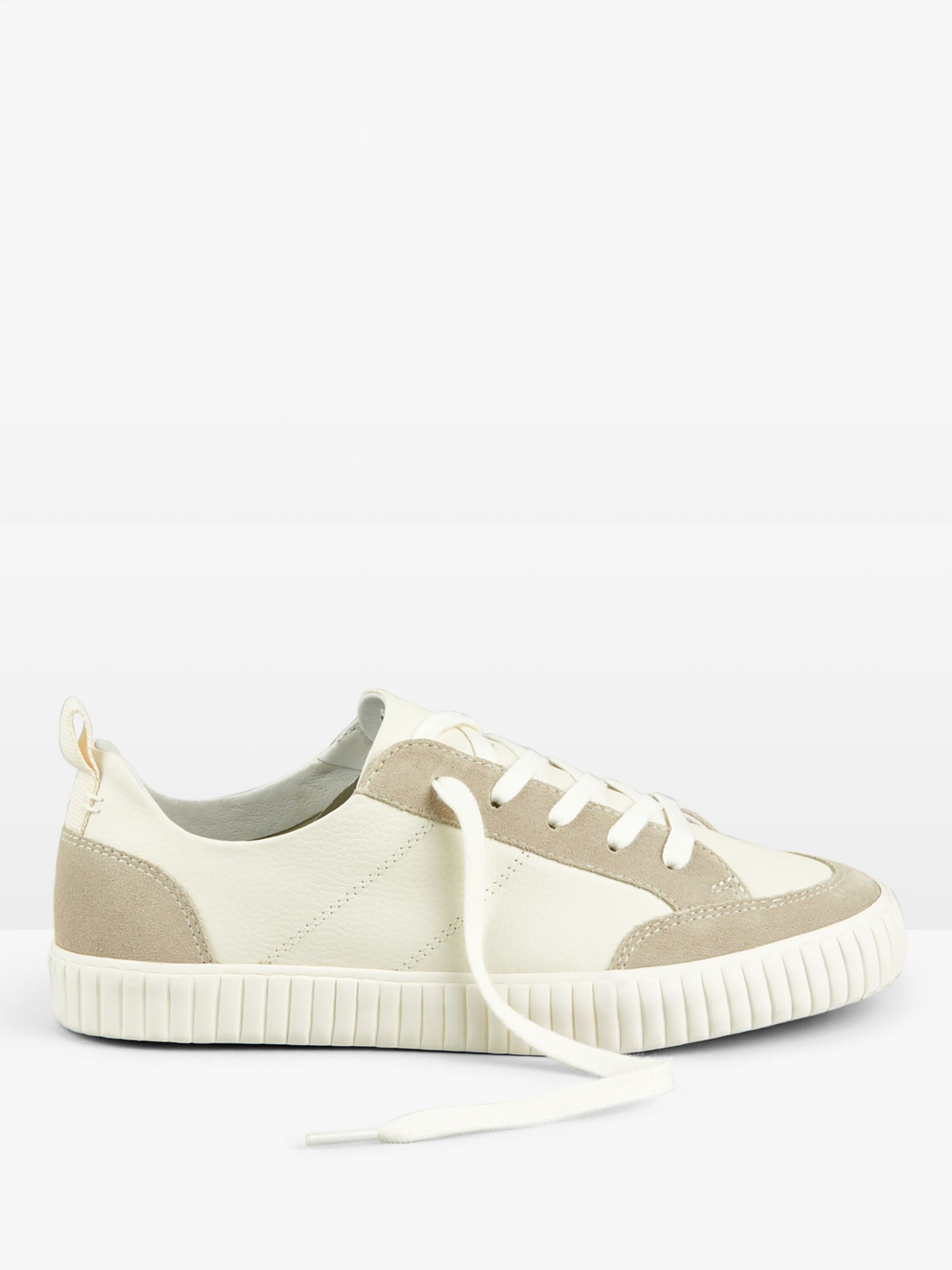 HUSH Addie Leather Lace Up Trainers, White