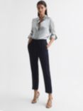 Reiss Hailey Ankle Grazer Trousers, Navy