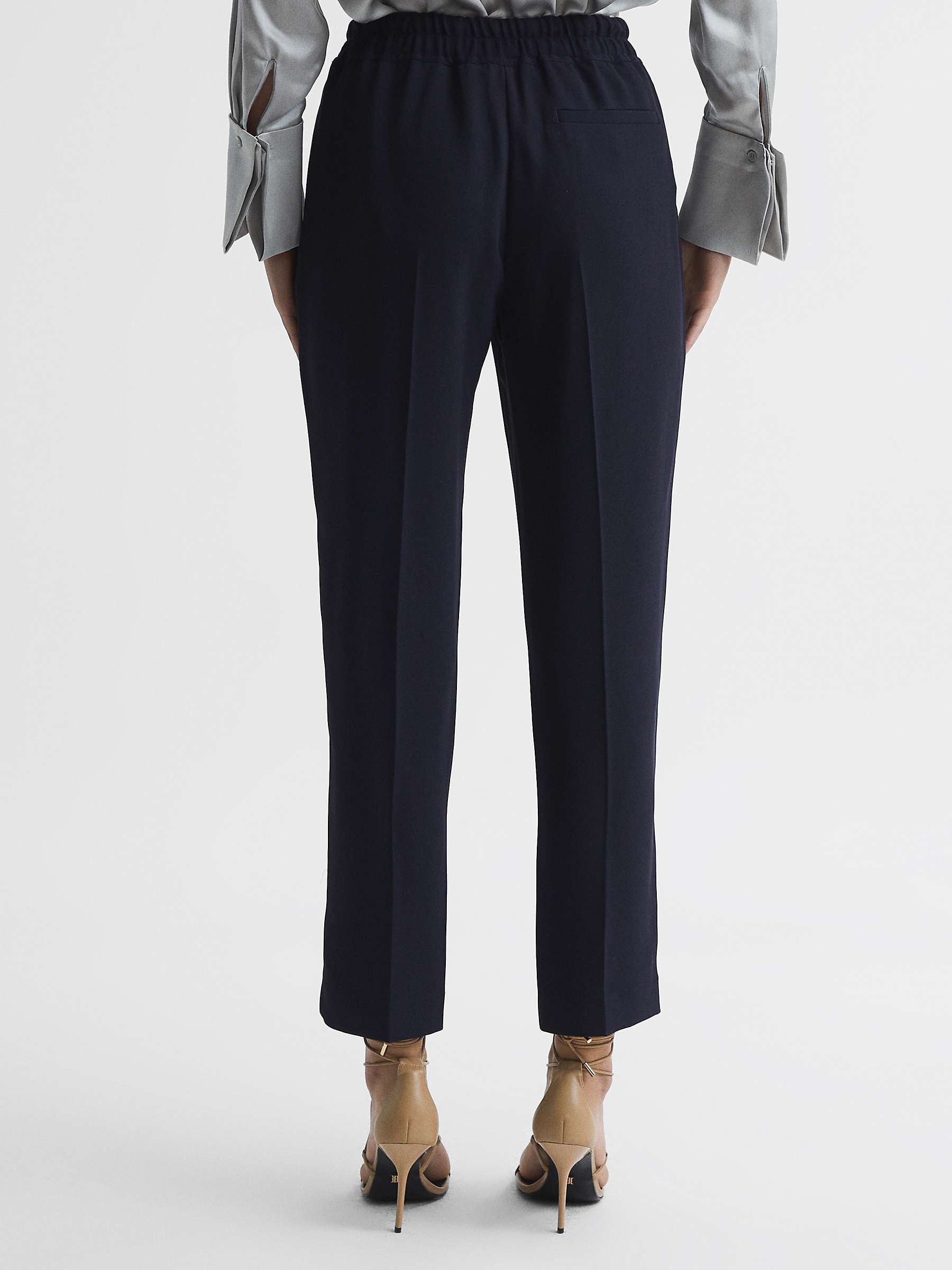 Buy Reiss Hailey Ankle Grazer Trousers, Navy Online at johnlewis.com