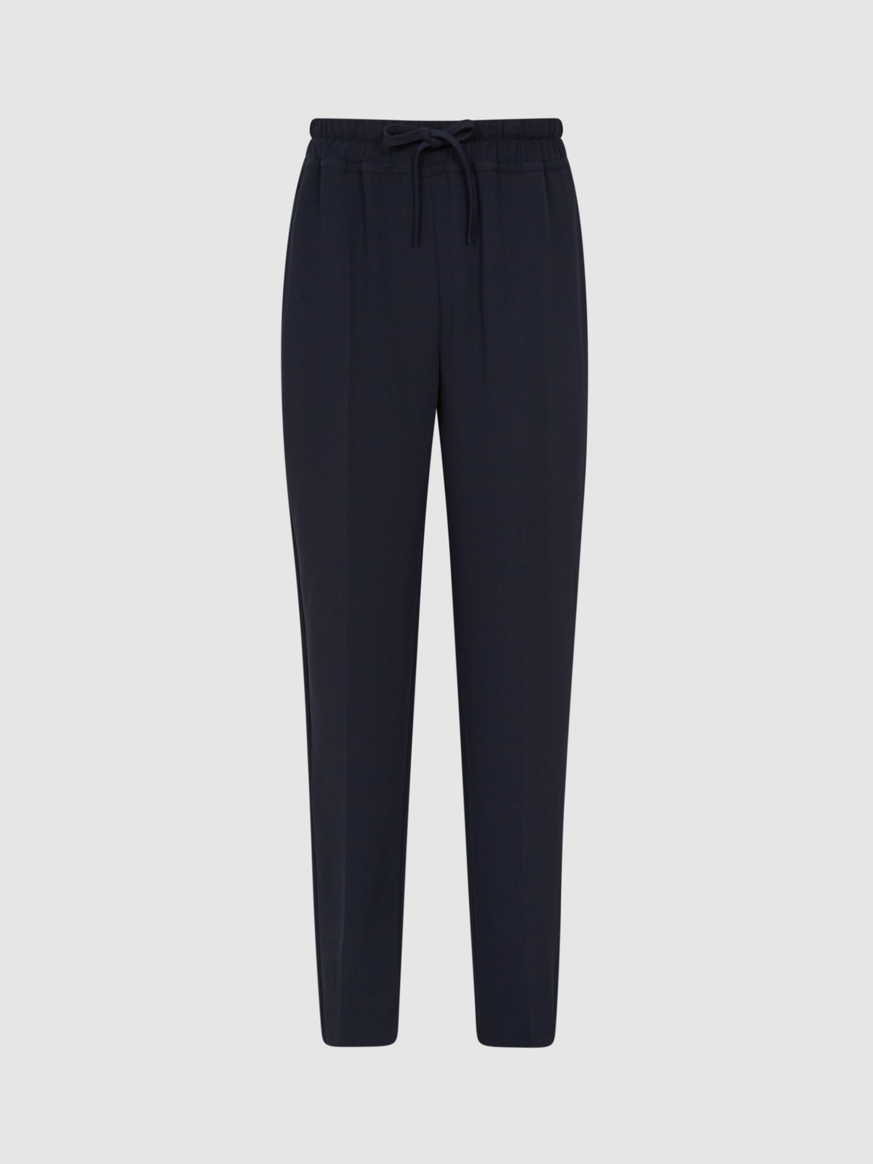 Reiss Hailey Ankle Grazer Trousers, Navy at John Lewis & Partners