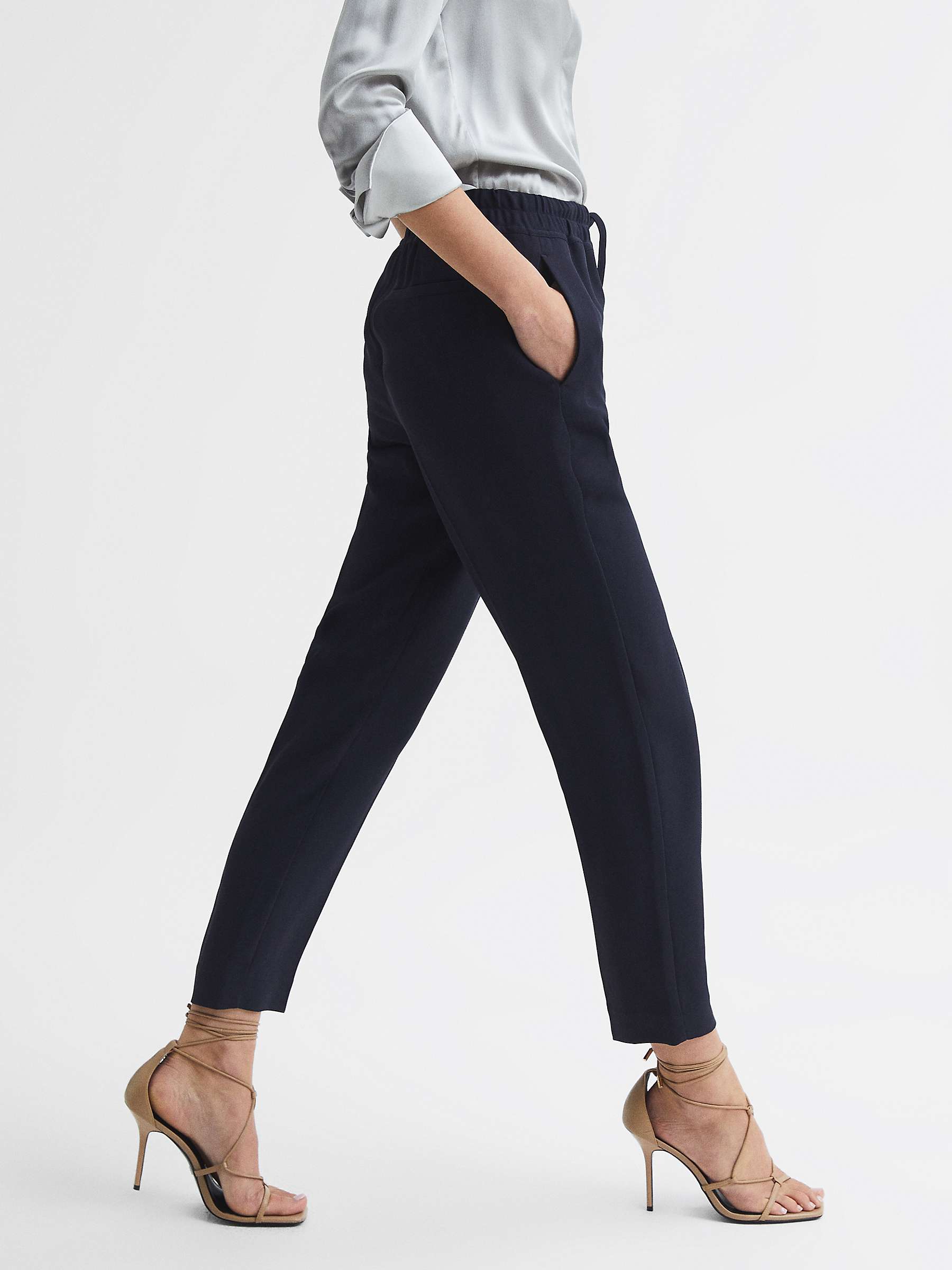 Buy Reiss Hailey Ankle Grazer Trousers, Navy Online at johnlewis.com