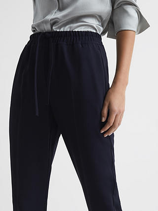 Reiss Hailey Ankle Grazer Trousers, Navy