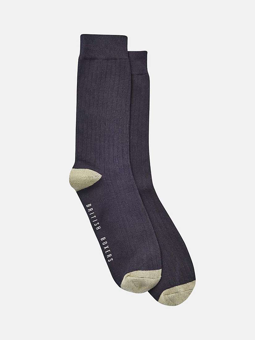 British Boxers Cotton Blend Print Ankle Socks, Pack of 3, Black/Sage at ...