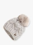 HotSquash Fisherman Knit Wool Beanie Hat, Shadow Beige