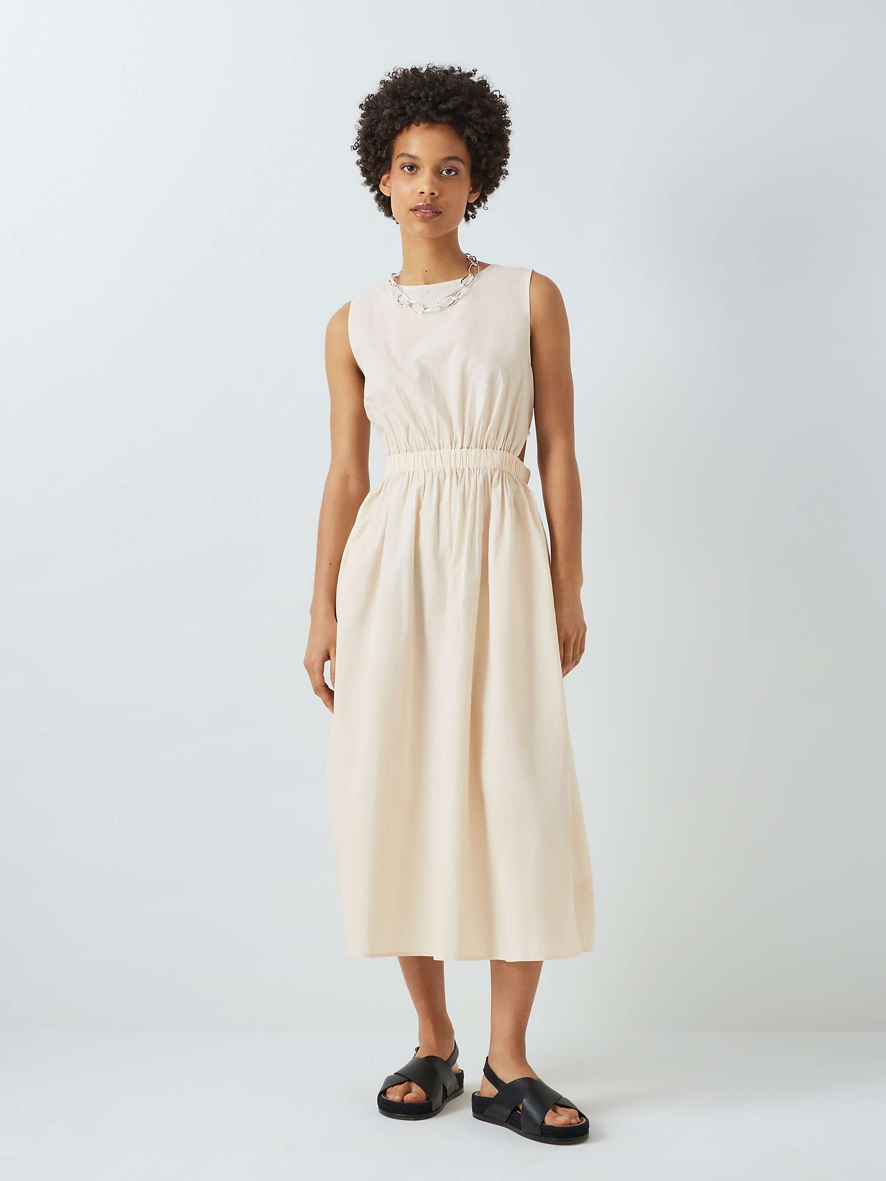 Buy John Lewis ANYDAY Plain Cut Out Cotton Poplin Dress Online at johnlewis.com