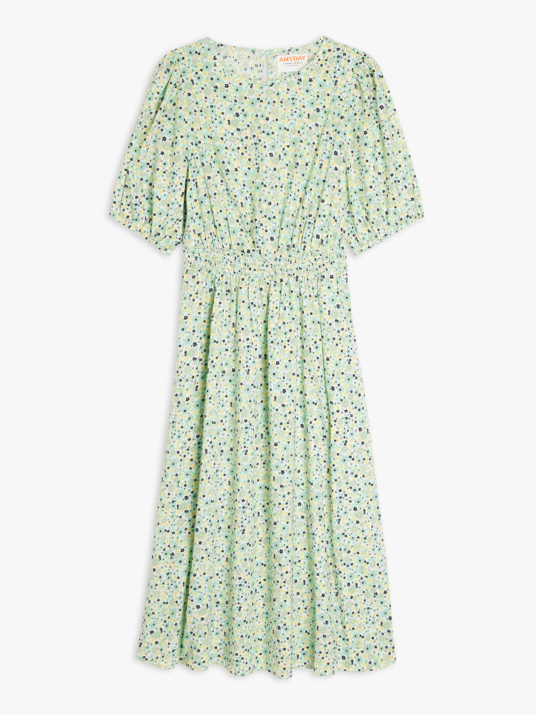 John Lewis ANYDAY Floral Smock Midi Dress, Multi at John Lewis & Partners