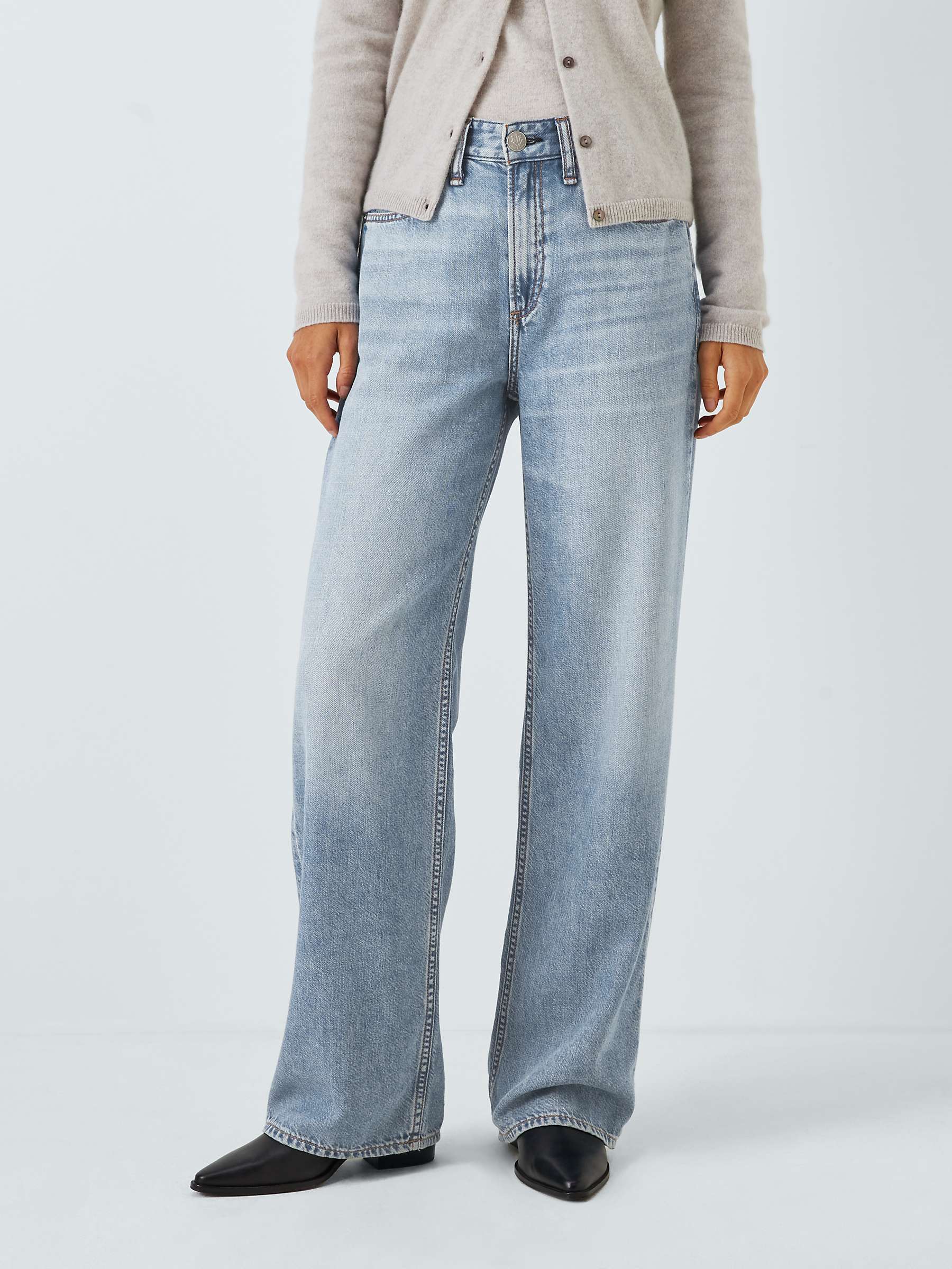 Buy rag & bone Logan Mid Rise Wide Leg Jeans, Audrey Online at johnlewis.com