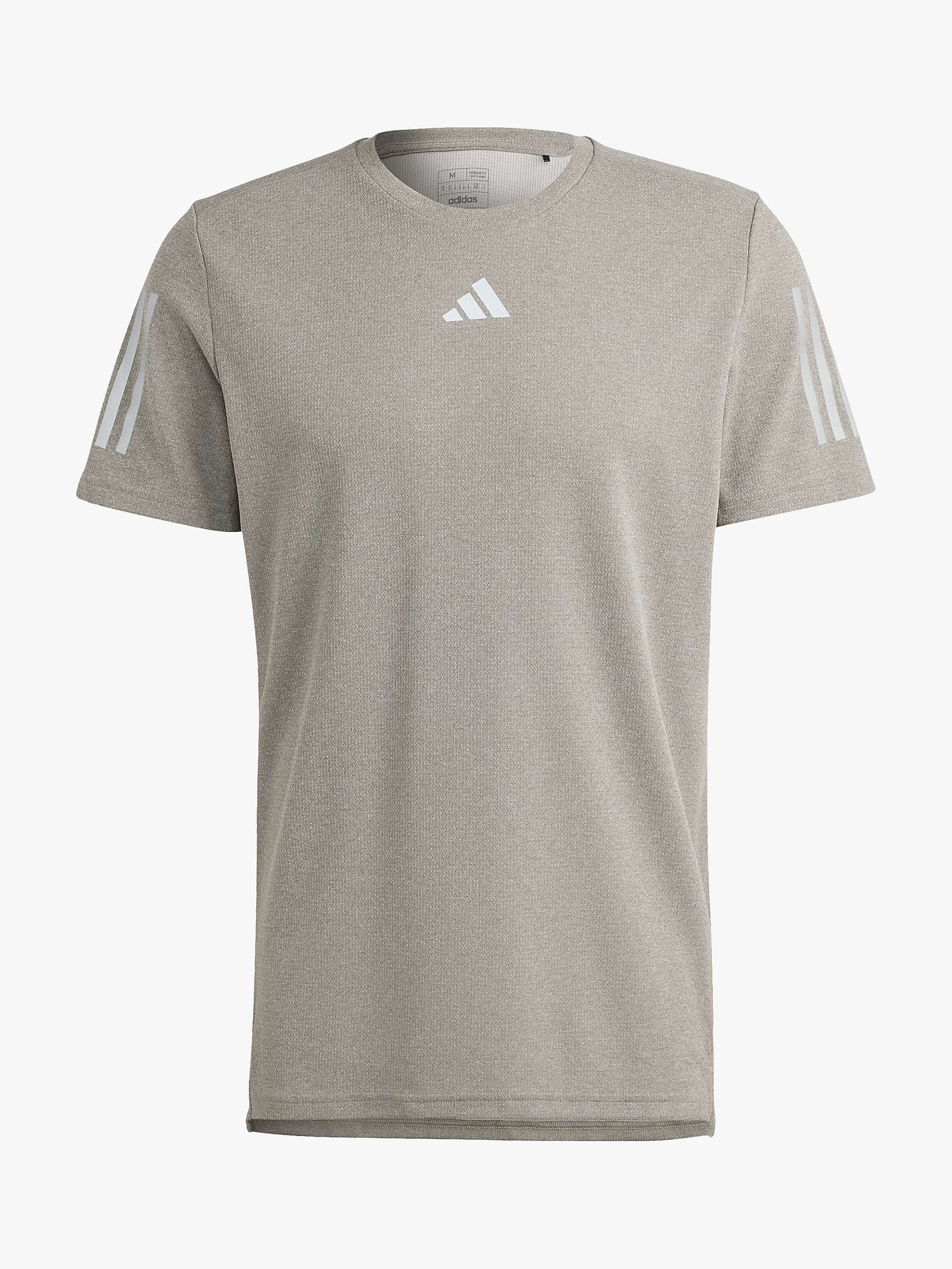 adidas Own The Run Heather Recycled Running Top, Silver Pebble Mel. at ...