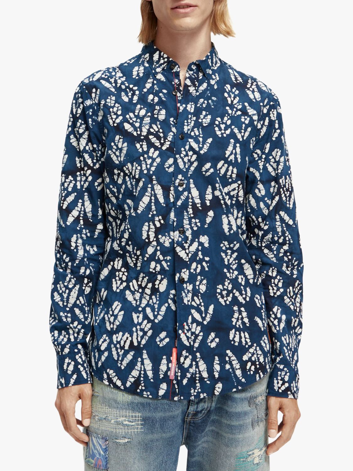 Scotch & Soda Printed Poplin Slim Fit Shirt, 0221 - Combo E