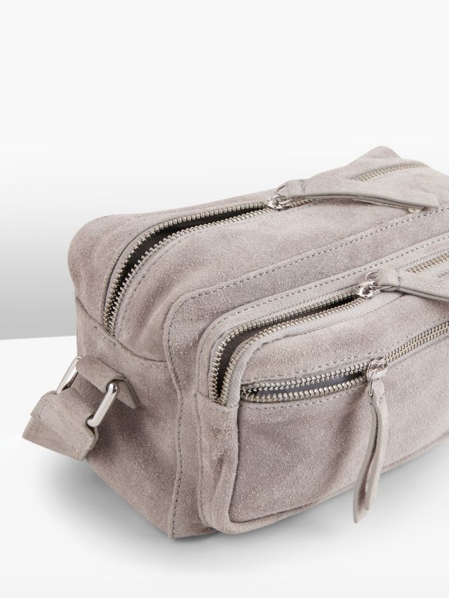 Grey suede online bag