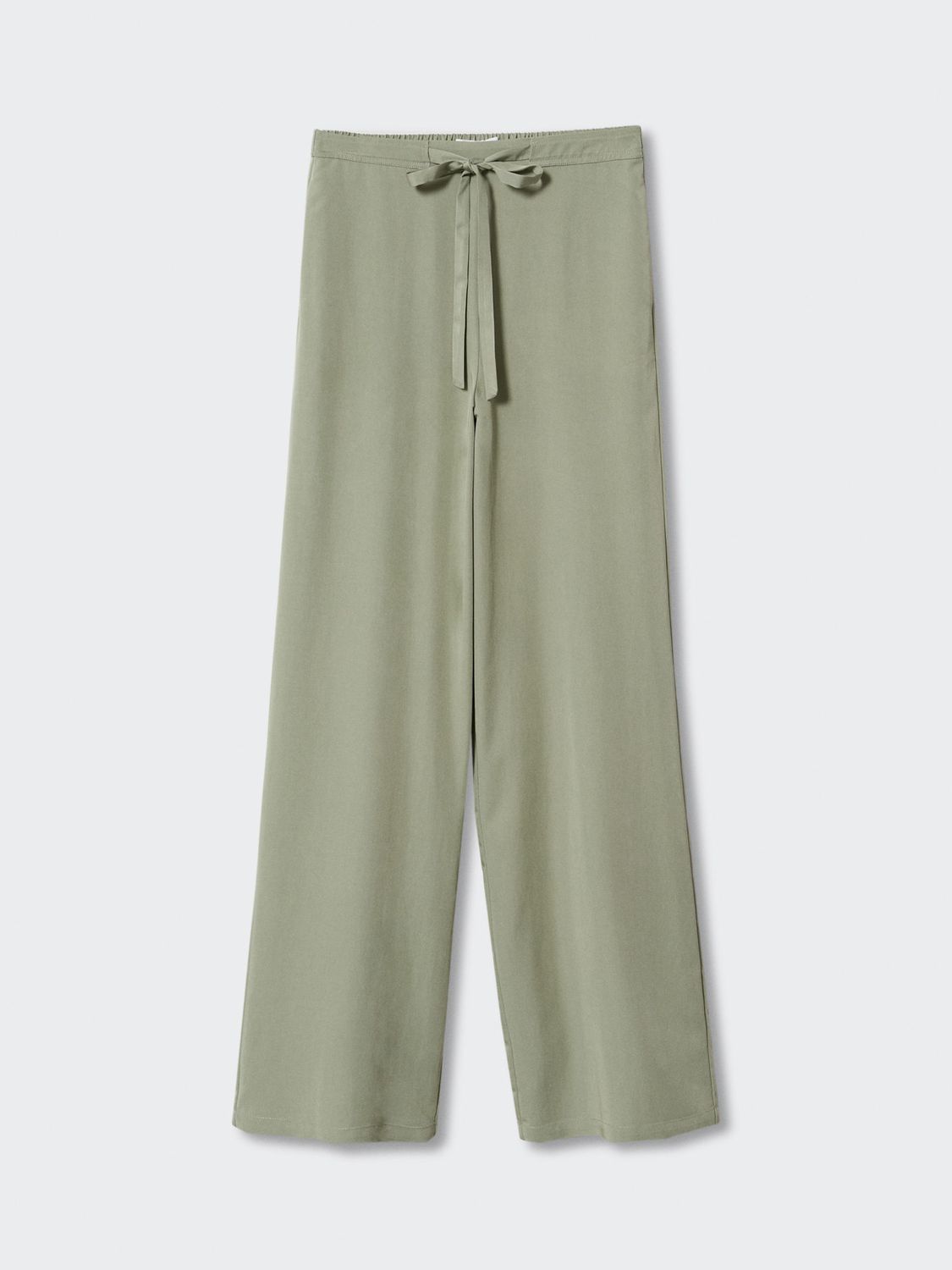 Mango Wide Leg Trousers, Khaki, XS