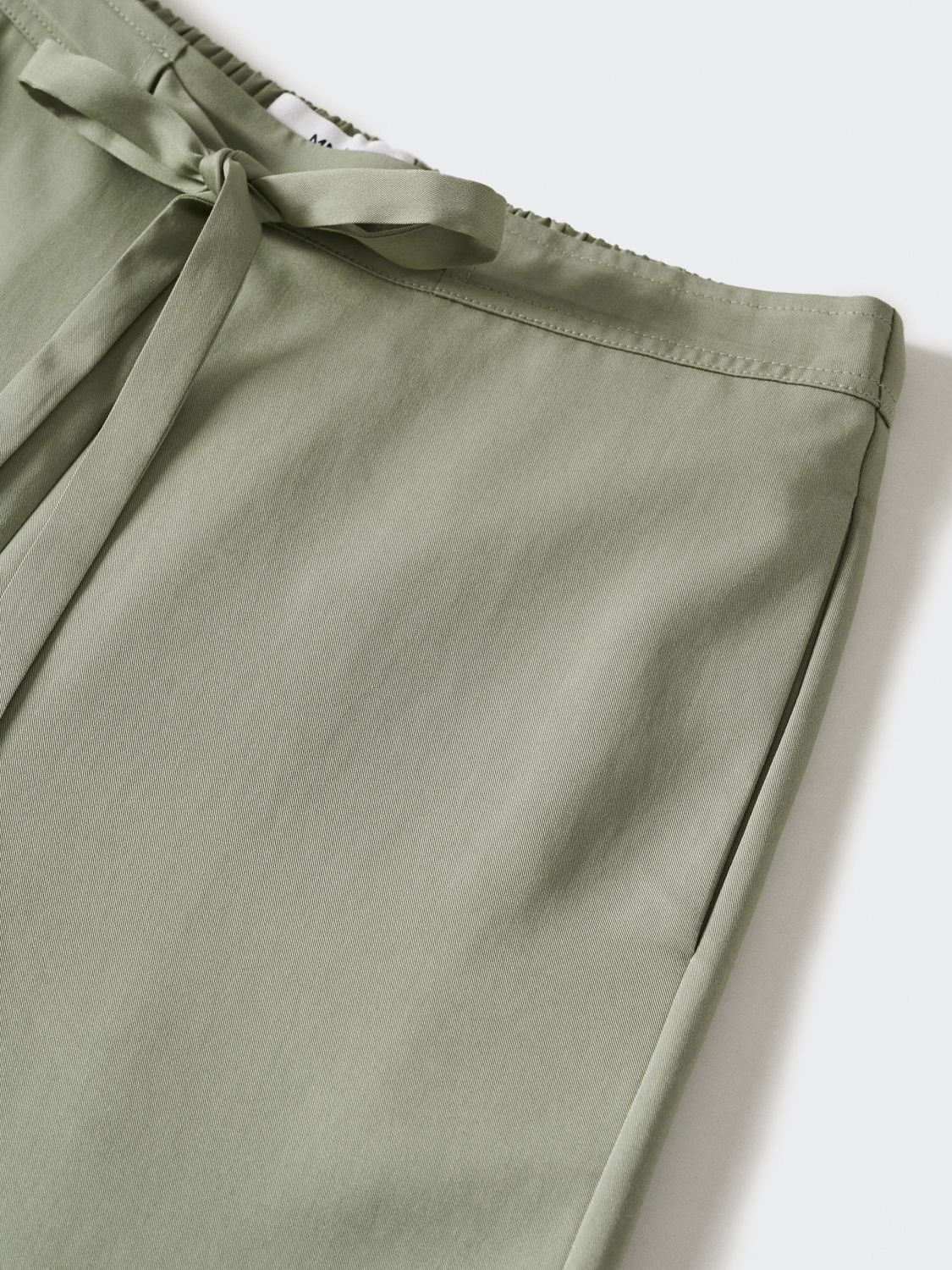 Mango Wide Leg Trousers, Khaki, XS