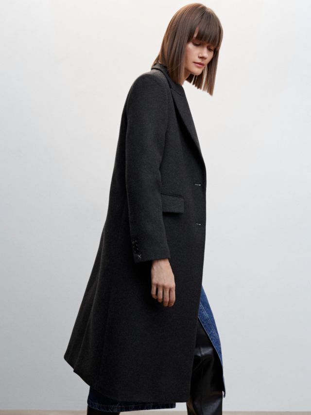 Mango Wool Blend Tailored Coat, Dark Grey, XXS