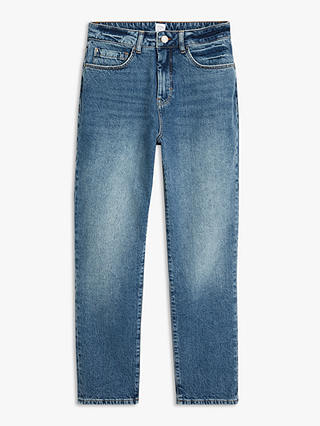 John Lewis Premium Authentic Straight Leg Jeans, Nesta Blue