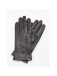 John Lewis Fleece Lined Women's Leather Gloves, Navy