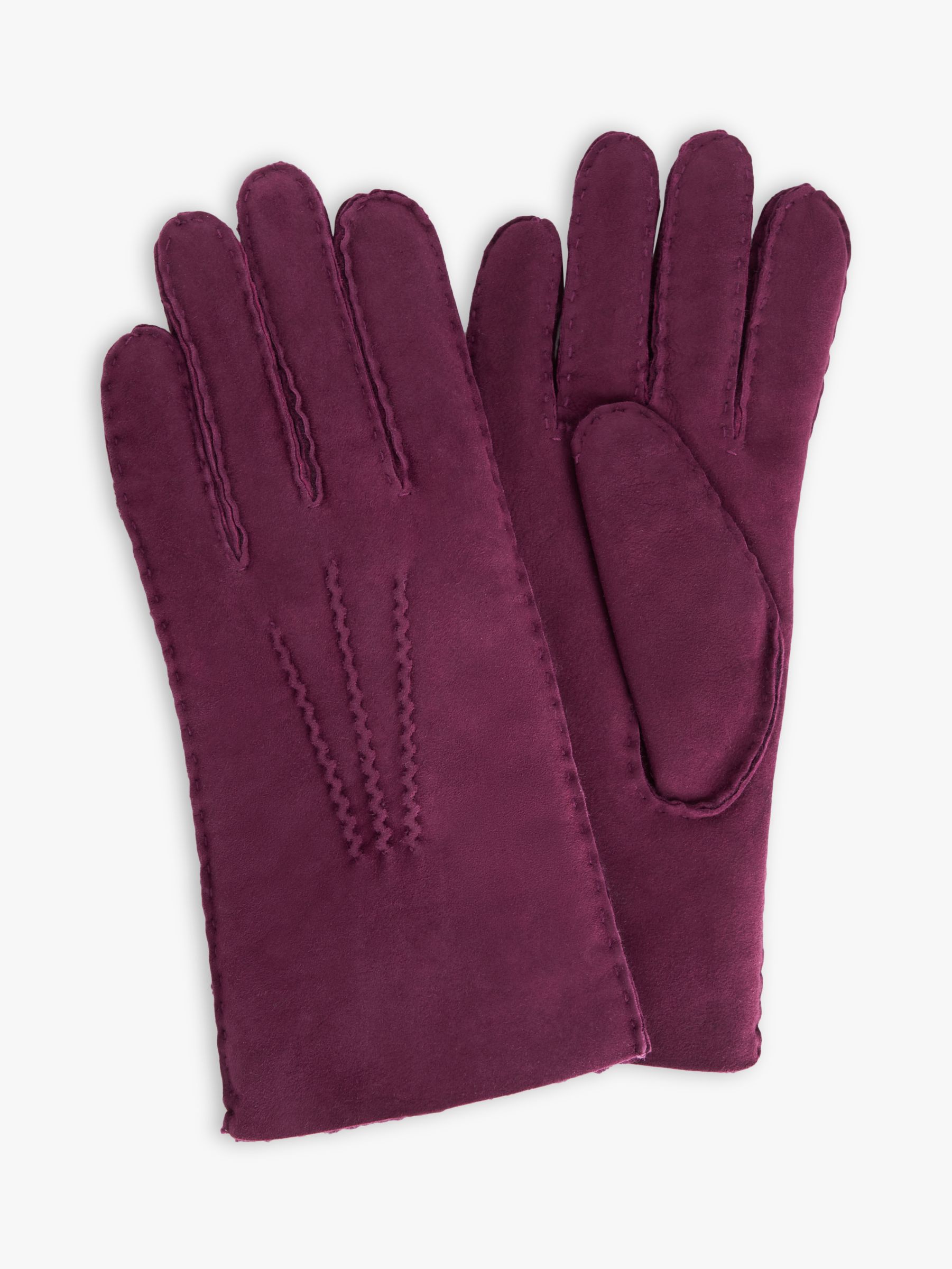 John Lewis Women's Sheepskin Gloves, Berry at John Lewis & Partners