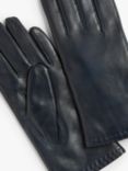 John Lewis Cashmere Lined Women's Leather Gloves, Navy