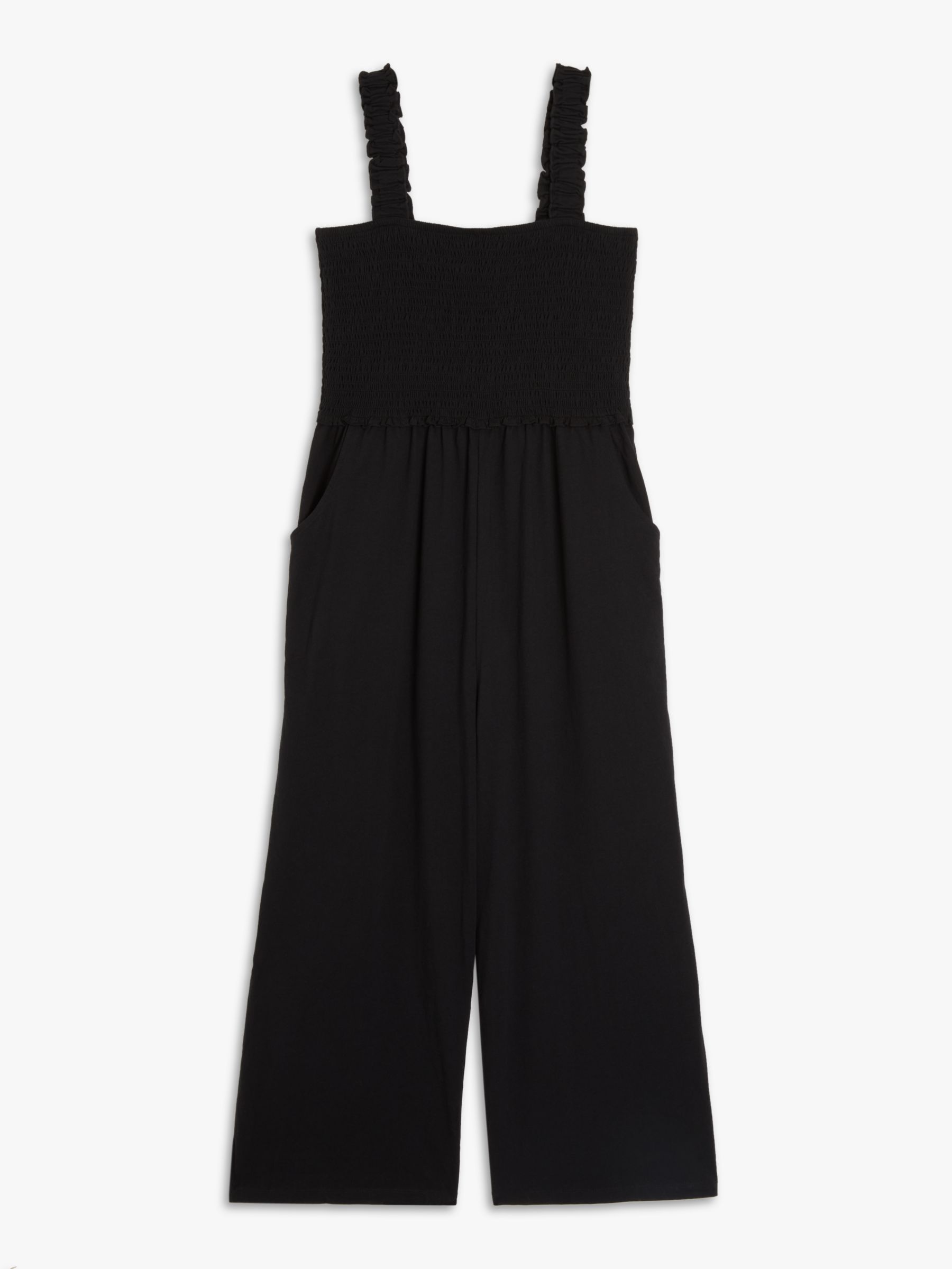 John Lewis ANYDAY Plain Shirred Bodice Jumpsuit, Black