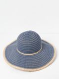 FatFace Ribbon Straw Sun Hat, Blue