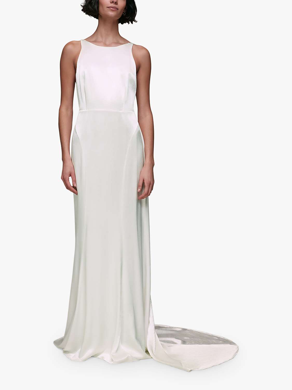 Buy Whistles Lina Satin Wedding Dress, Ivory/Multi Online at johnlewis.com