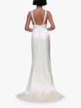 Whistles Lina Satin Wedding Dress, Ivory/Multi