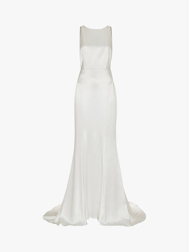 Whistles Lina Satin Wedding Dress, Ivory/Multi