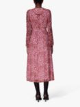 Whistles Abstract Cheetah Print Midi Dress, Pink/Multi, Pink/Multi