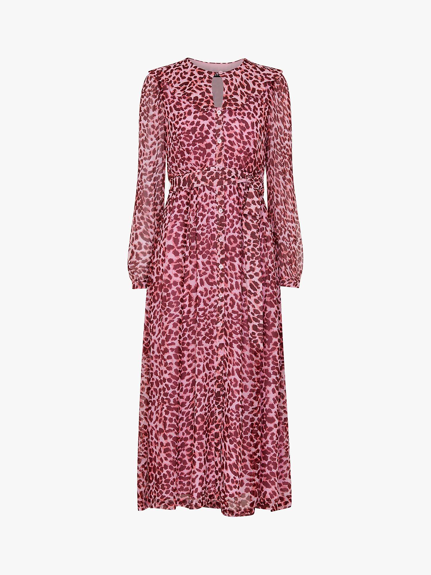 Buy Whistles Abstract Cheetah Print Midi Dress, Pink/Multi Online at johnlewis.com