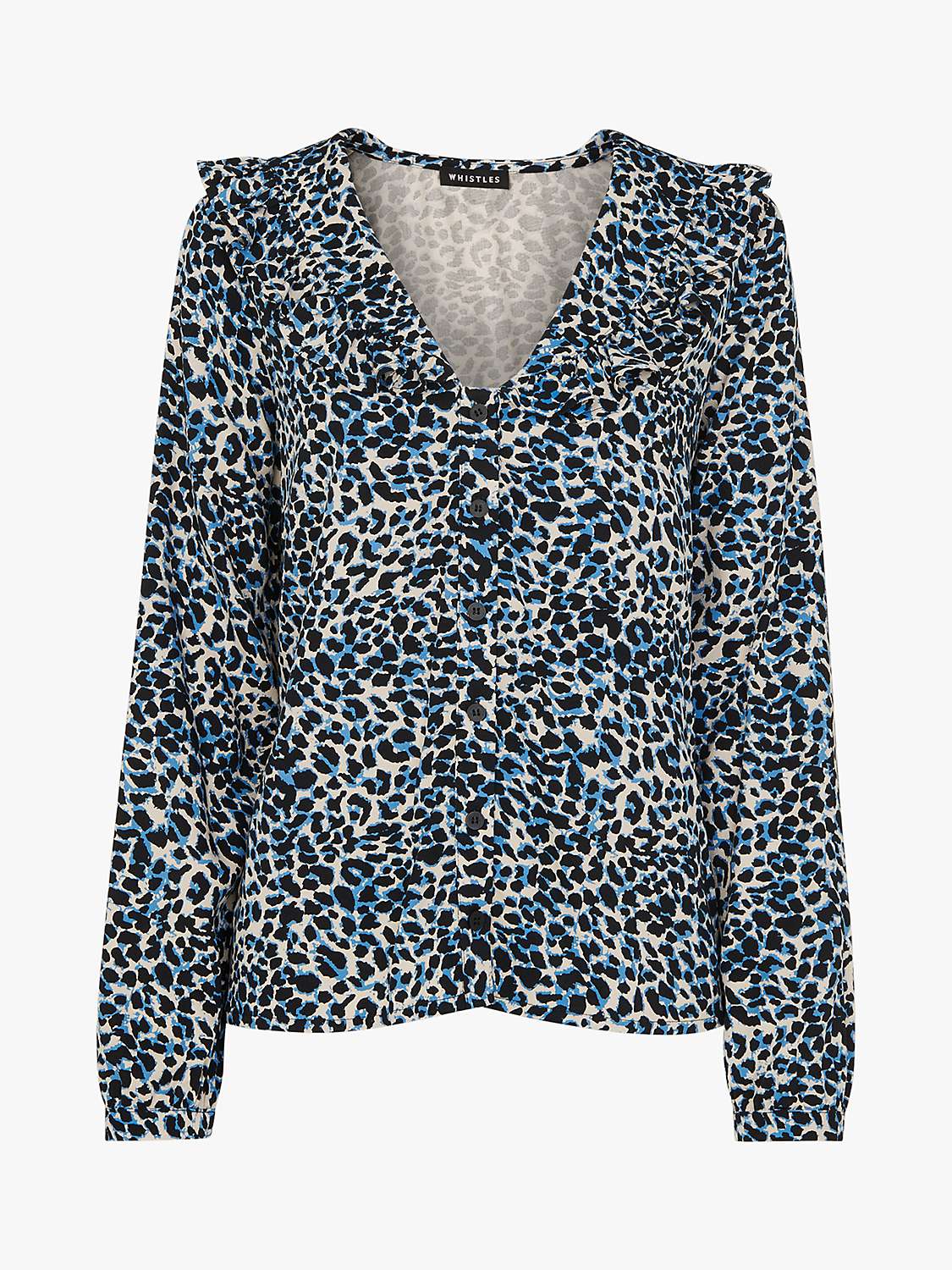 Buy Whistles Abstract Cheetah Lenny Collar Blouse, Multicolour Online at johnlewis.com