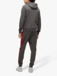 HUGO Striped Cotton Terry Tracksuit Top, Charcoal