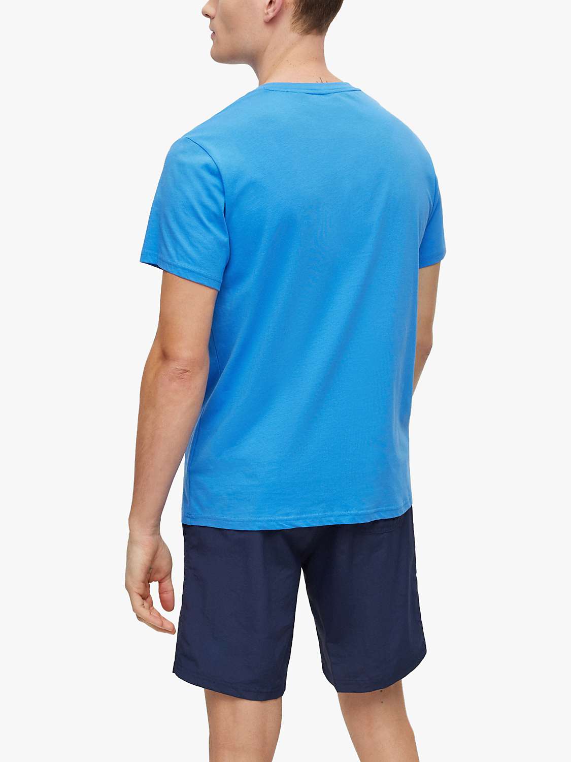 BOSS Business Logo Lounge T-Shirt, Medium Blue at John Lewis & Partners