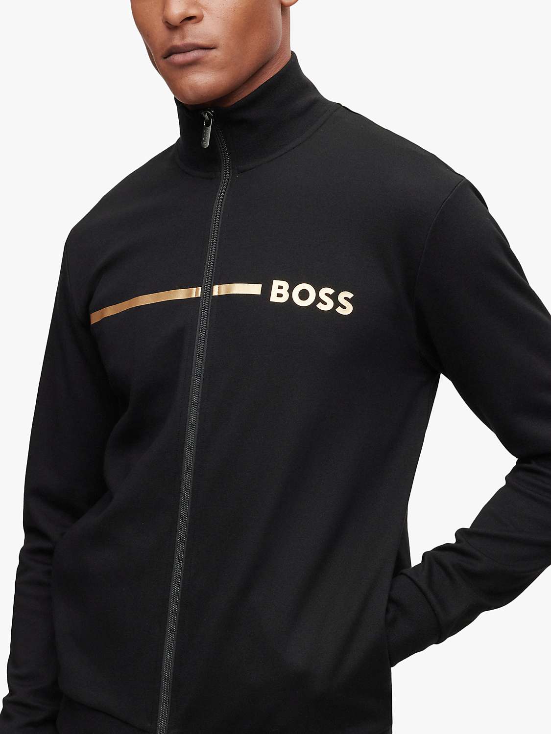 Buy BOSS Zipped Tracksuit Jacket, Black Online at johnlewis.com