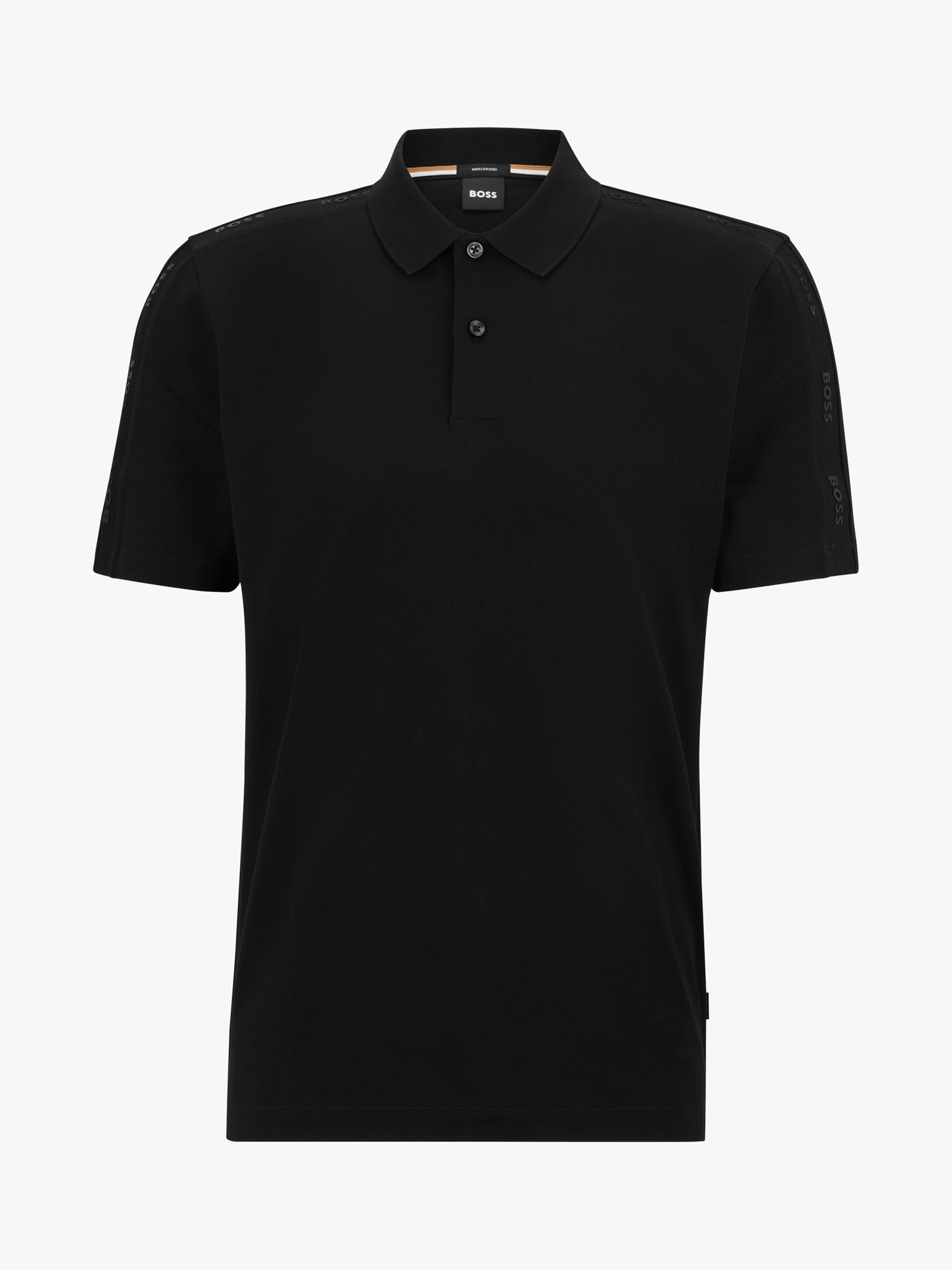 BOSS Parlay 175 Polo Shirt, Black at John Lewis & Partners