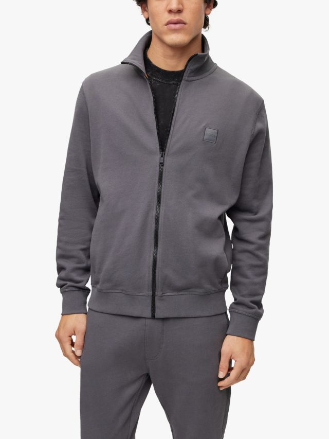 BOSS Zestart Zip Front Sweatshirt, Dark Grey, S