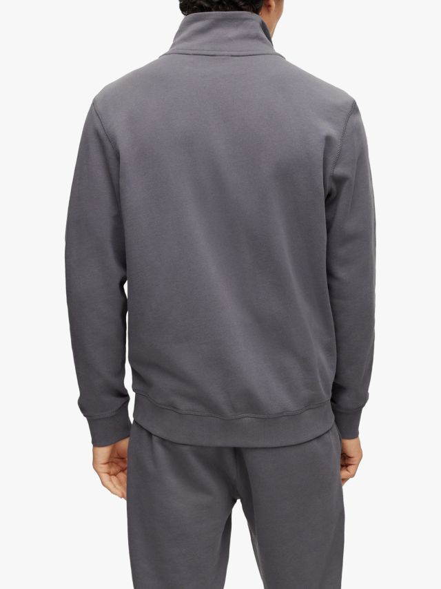 BOSS Zestart Zip Front Sweatshirt, Dark Grey, S