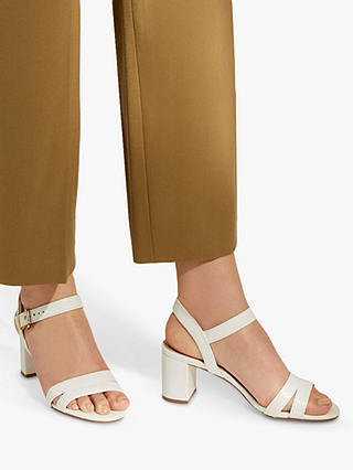 Dune Merisa Block Heel Sandals, White-synthetic