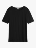 HUSH Lara Slim Fitted T-Shirt, Black