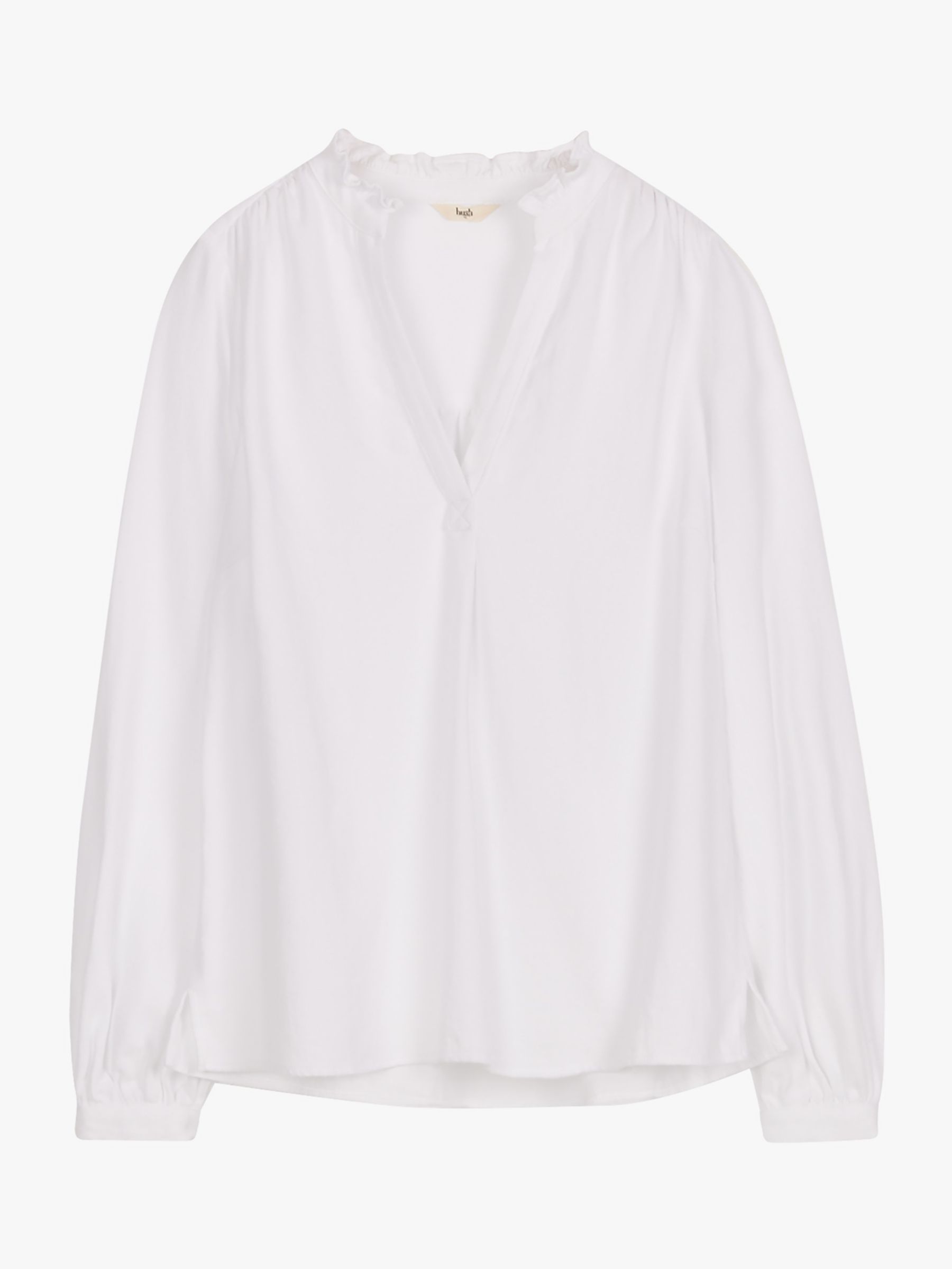 hush Natalie Cotton Blouse, White at John Lewis & Partners