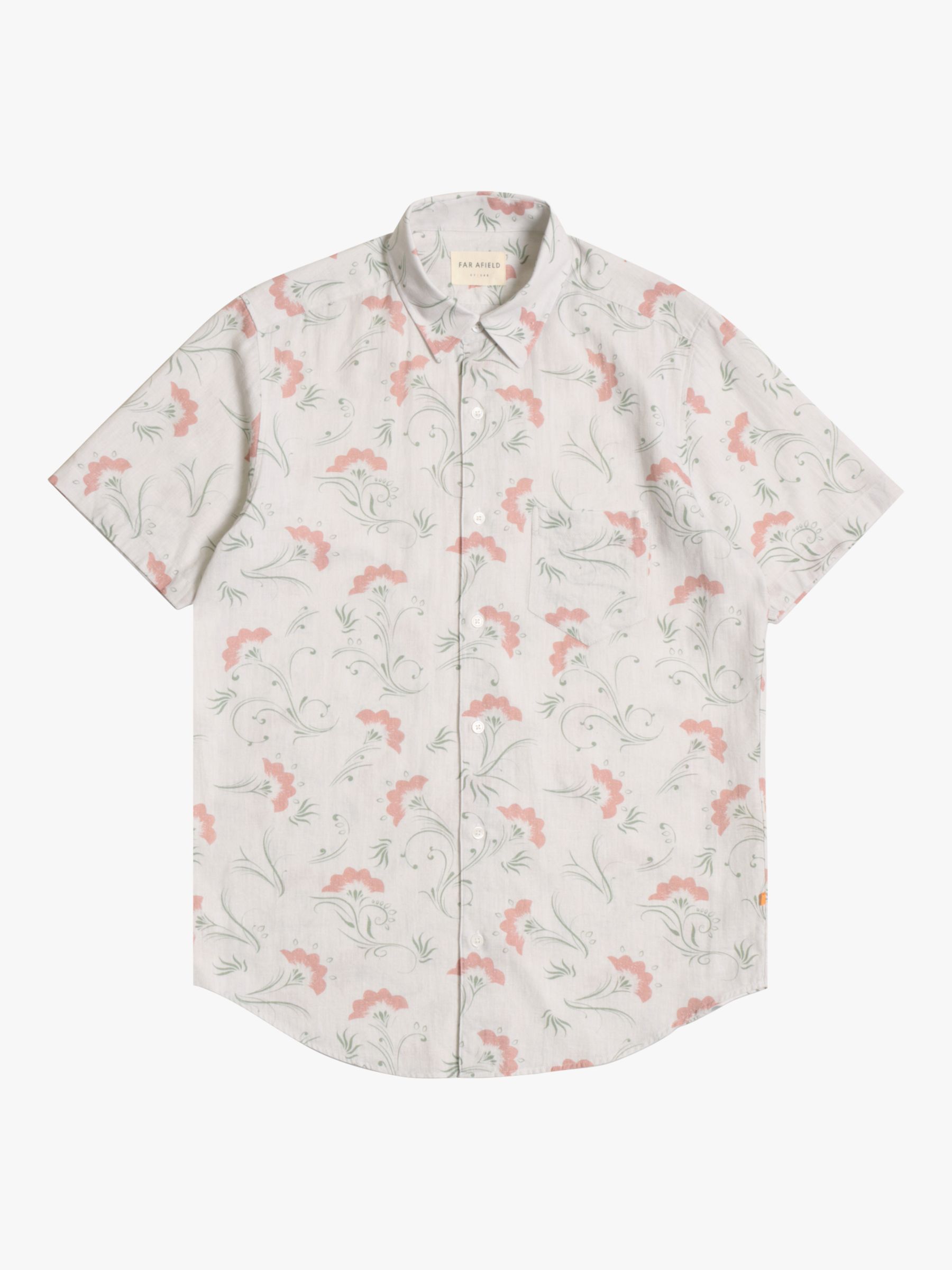 Far Afield Cotton Linen Short Sleeve Shirt, Flowering