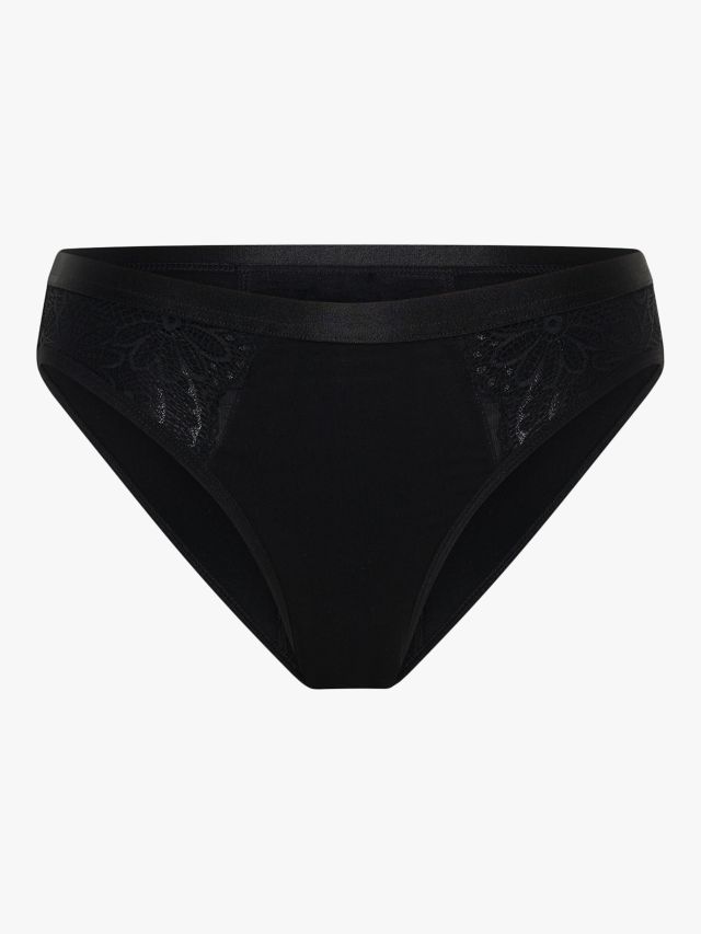 Modibodi Sensual Ultra Incontinence Bikini Knickers, Black, 6