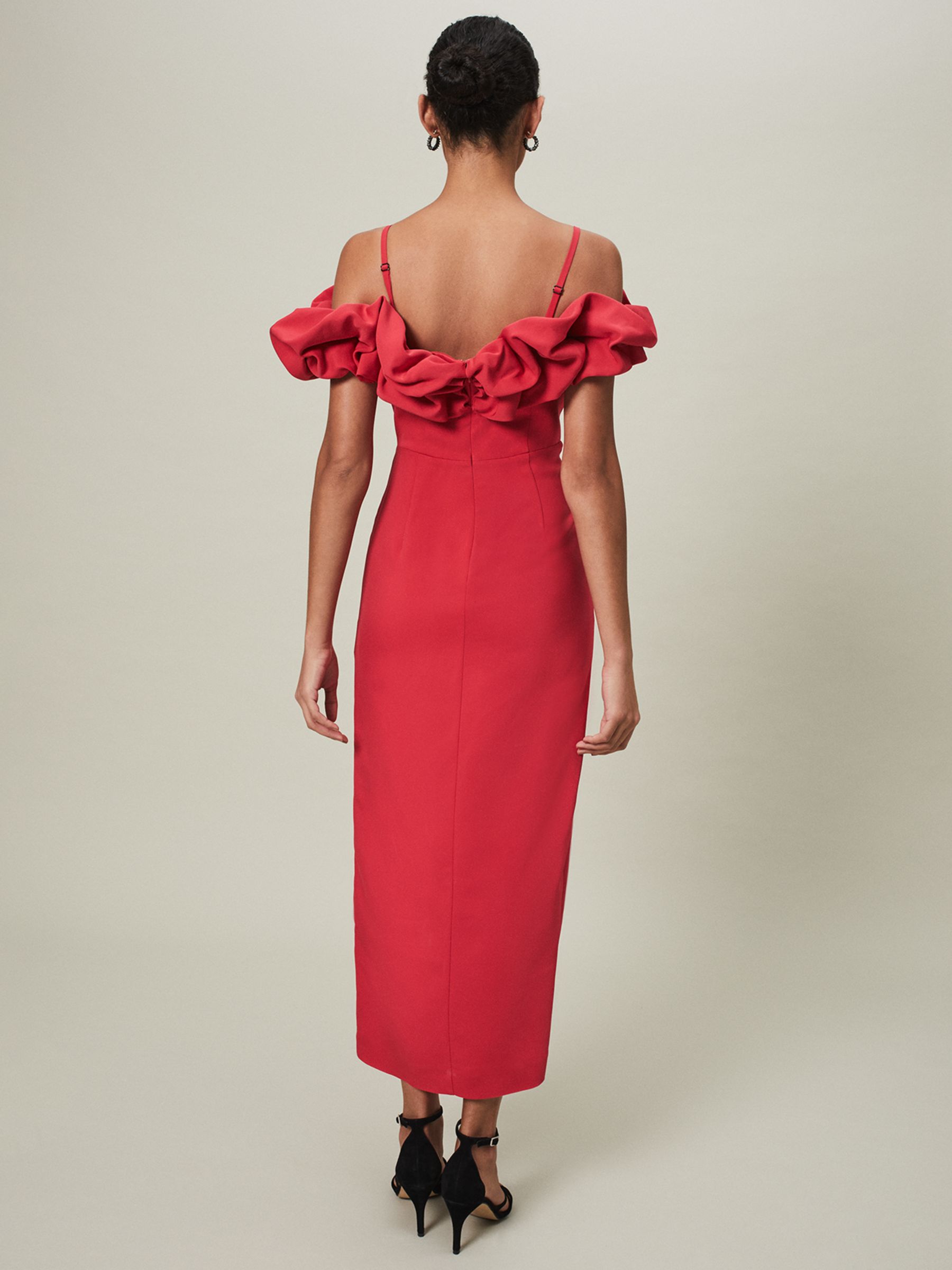 Buy Phase Eight Mallory Off The Shoulder Midi Dress, Raspberry Online at johnlewis.com