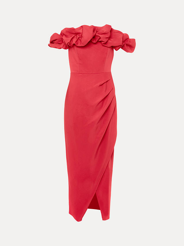 Phase Eight Mallory Off The Shoulder Midi Dress, Raspberry