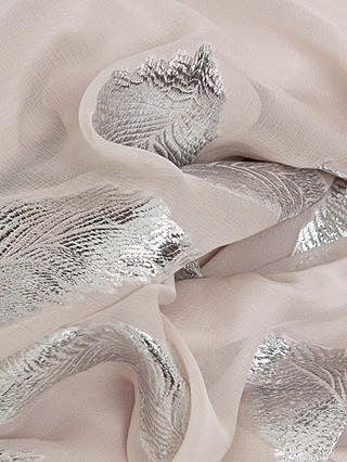 Phase Eight Larah Silk Blend Feather Print Maxi Dress, Misty Mauve/Silver