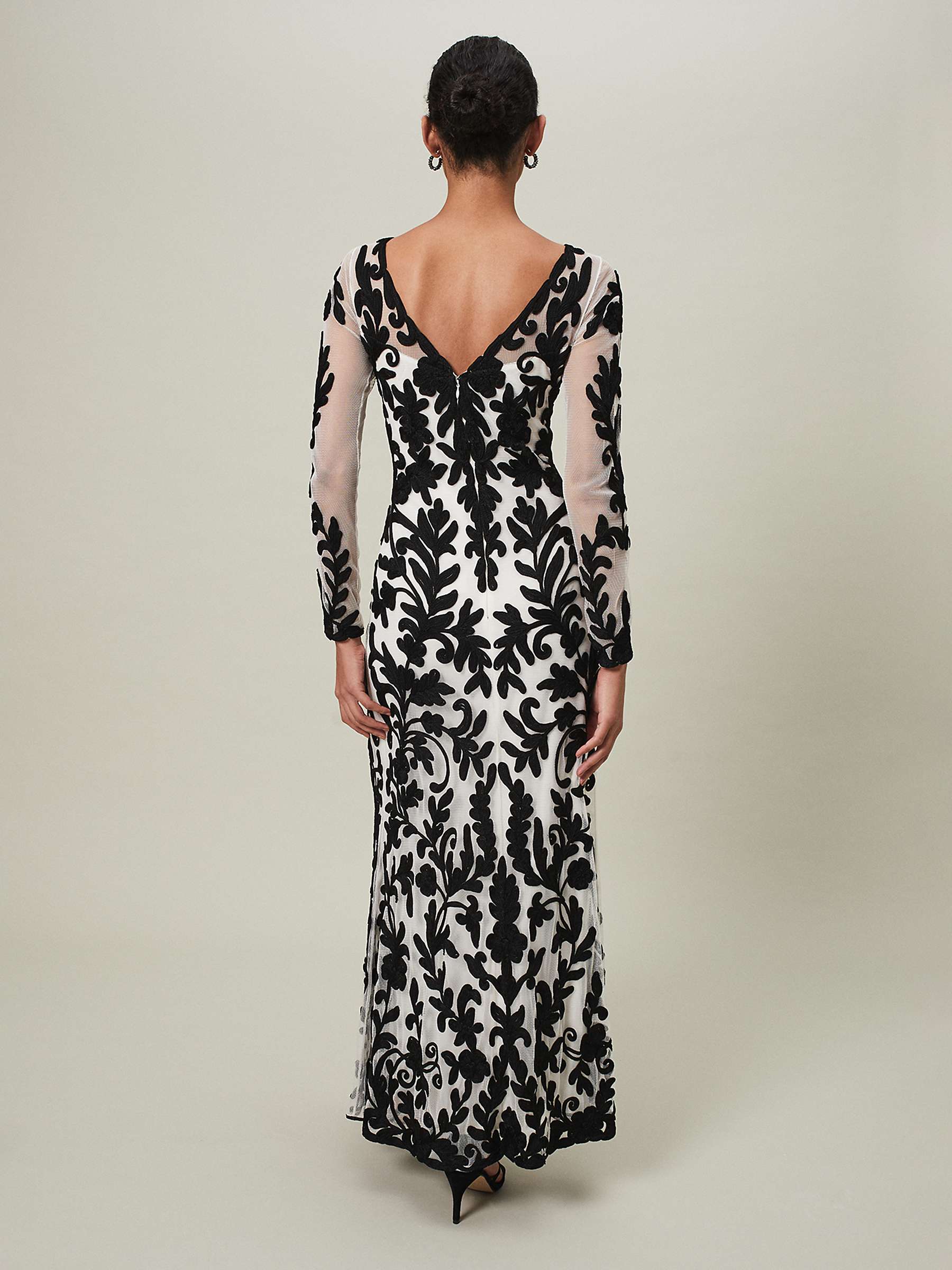 Buy Phase Eight Ria Tapework Maxi Dress, Black/White Online at johnlewis.com