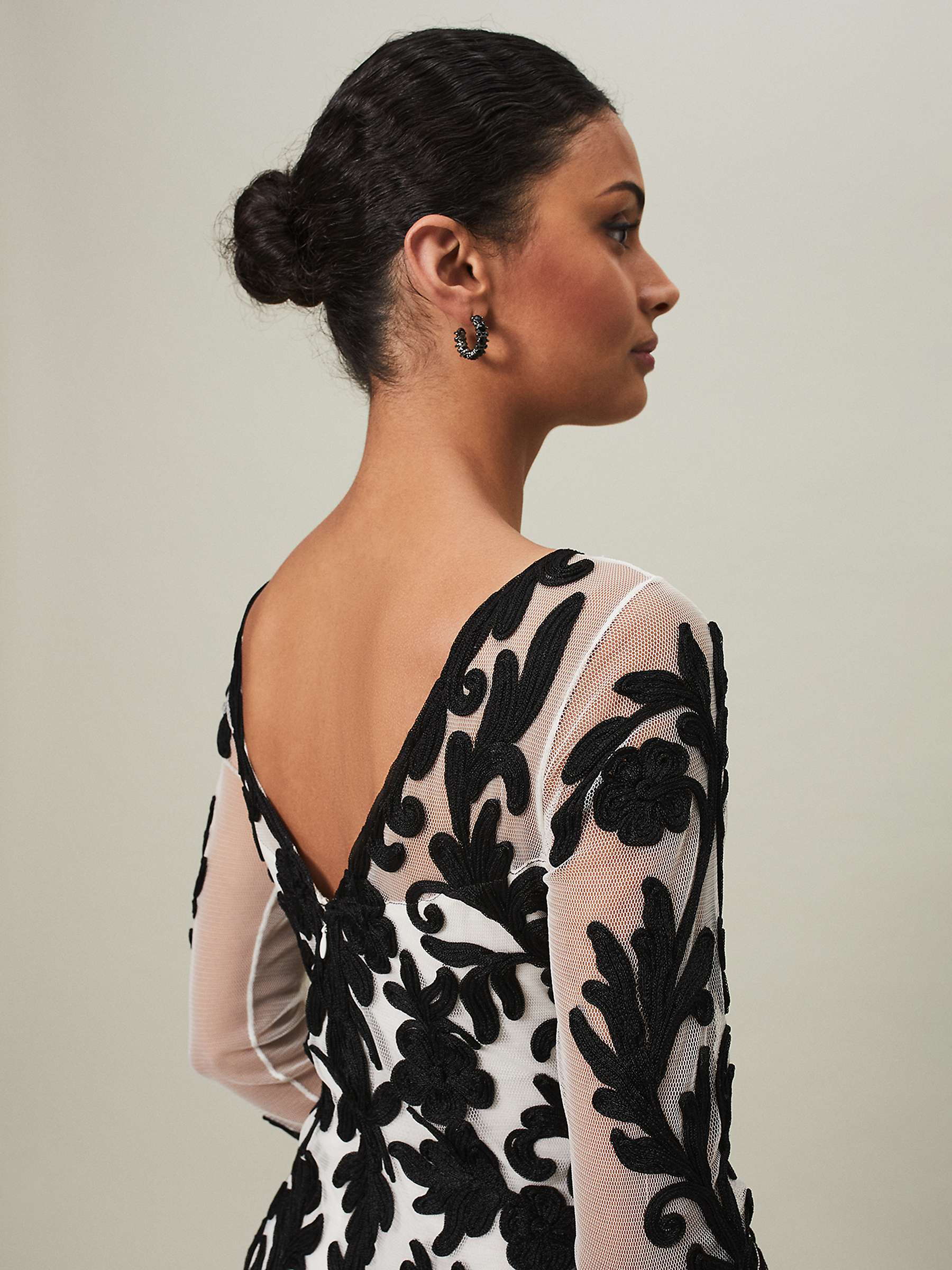Buy Phase Eight Ria Tapework Maxi Dress, Black/White Online at johnlewis.com