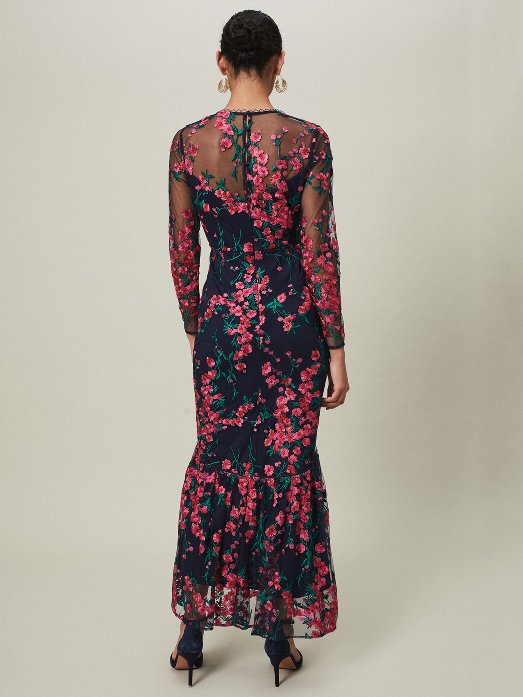 Phase Eight Collection 8 Trisha Embroidered Floral Maxi Dress, Navy ...